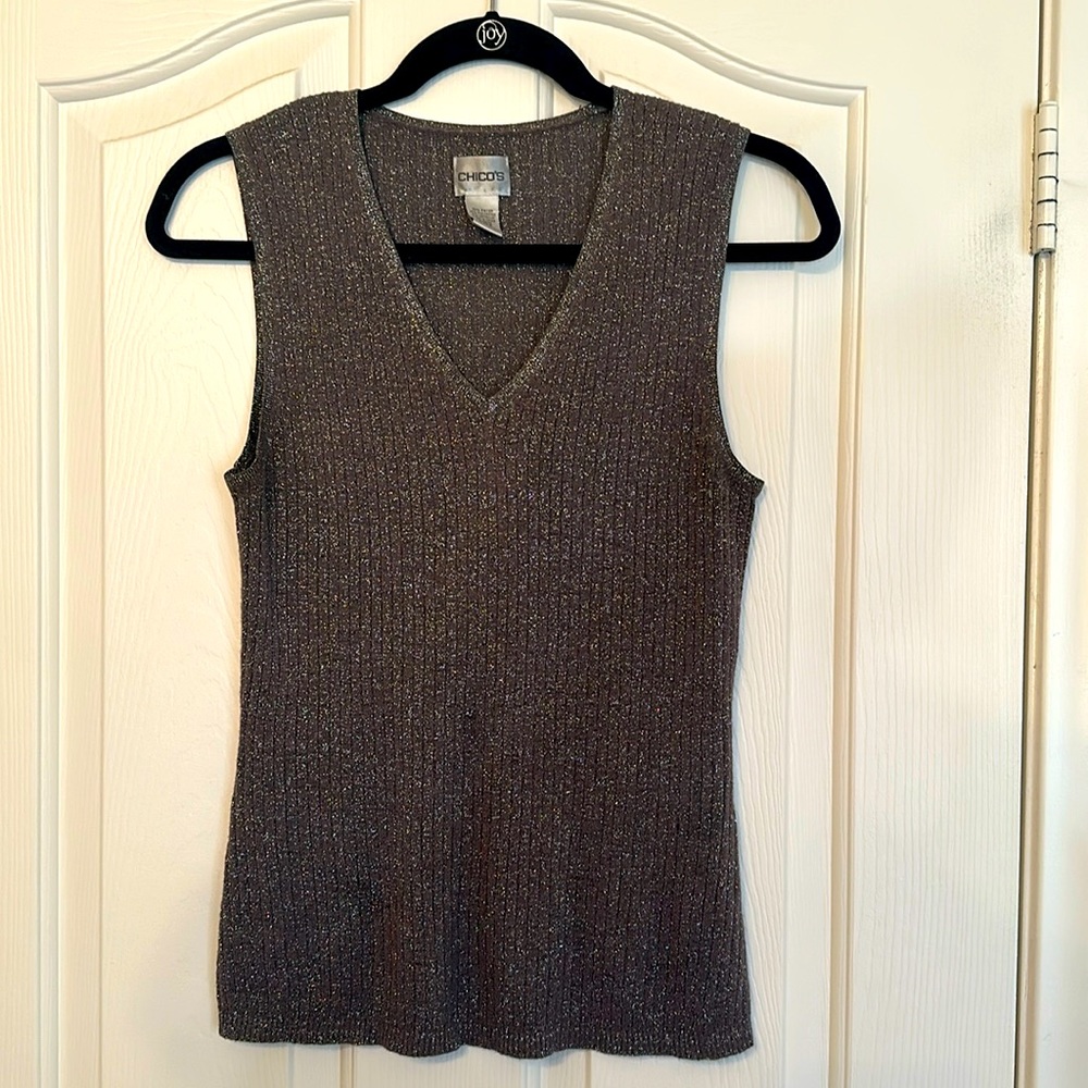 Sleeveless ribbed sweater tank top